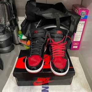 Air Jordan 1 Bred Patent Sz 9.5